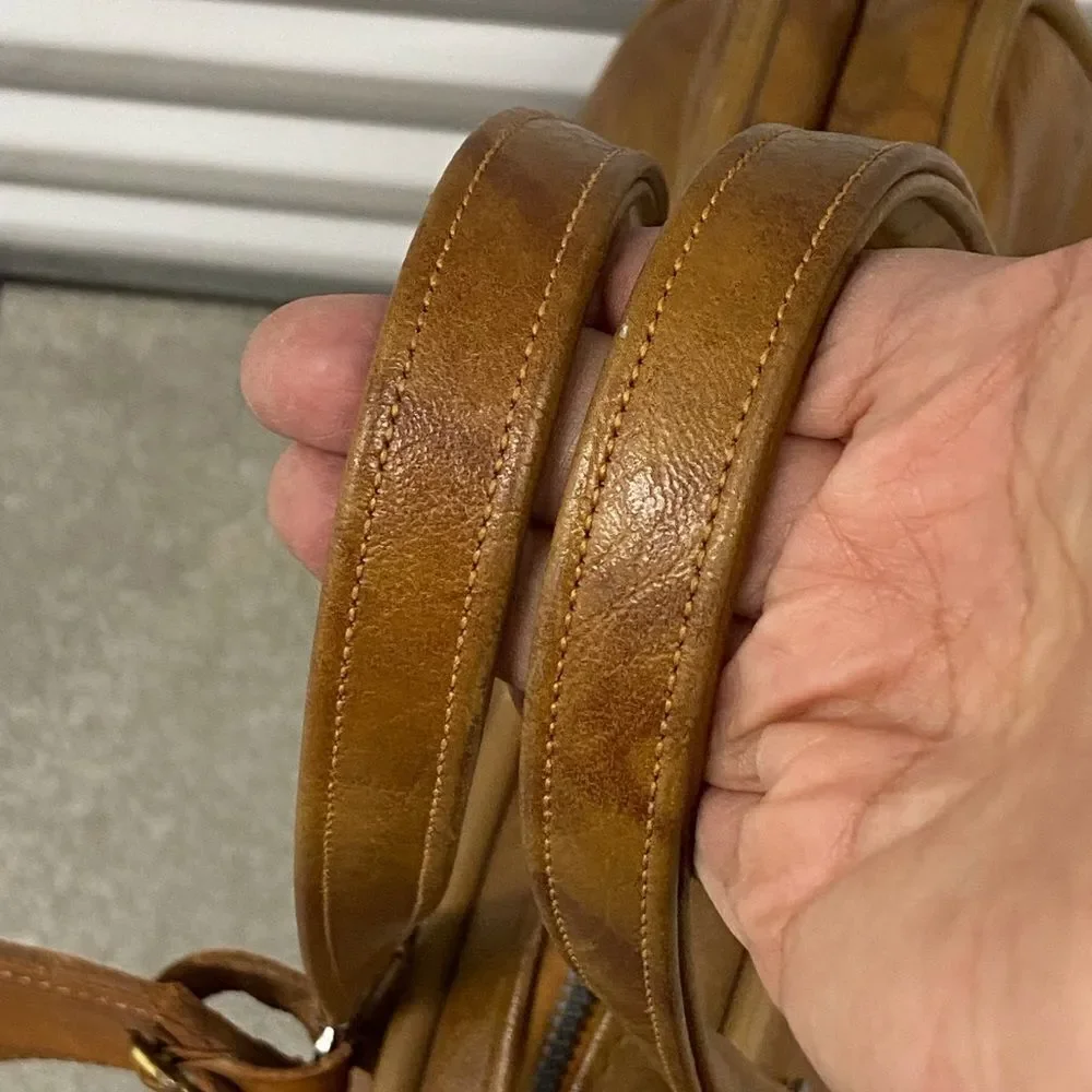 VTG, American Tourister Classic Brown Leather Travel Bag Unisex
